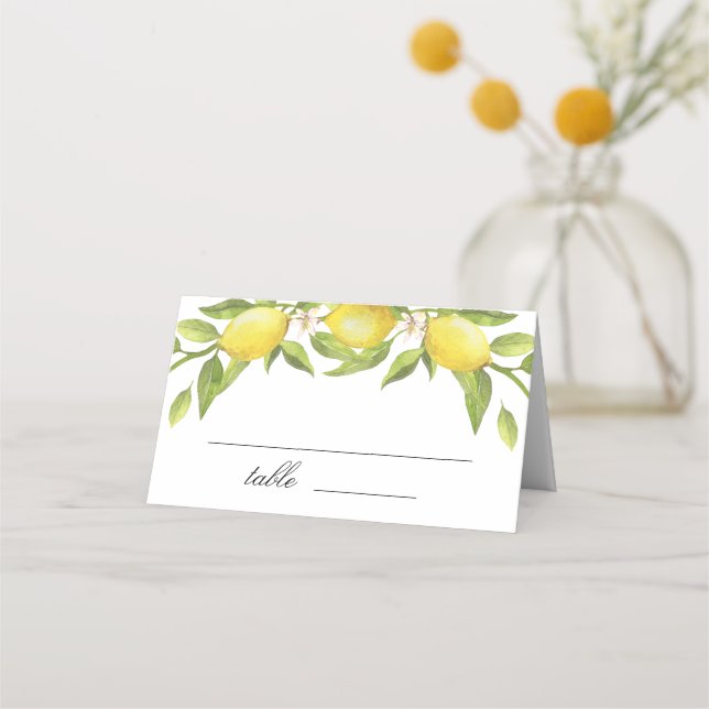 Tarjeta De Asiento Boda de Lemons and Greenerenerbom (Anverso)