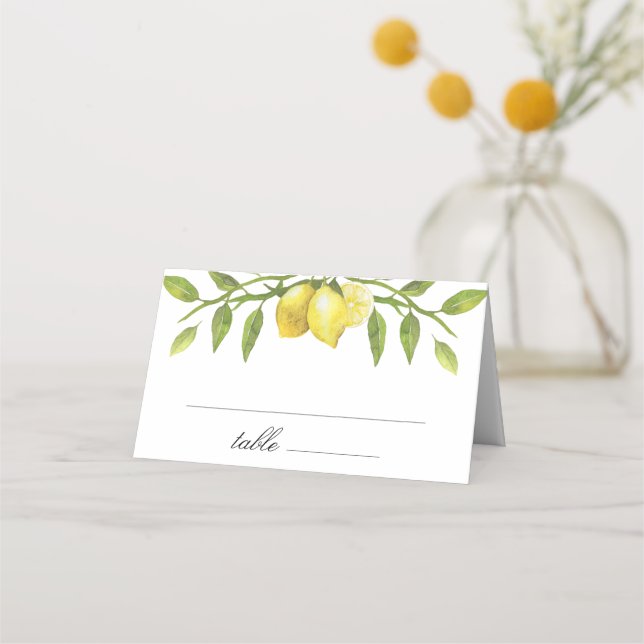 Tarjeta De Asiento Boda de Lemons and Greenerenerbom (Anverso)