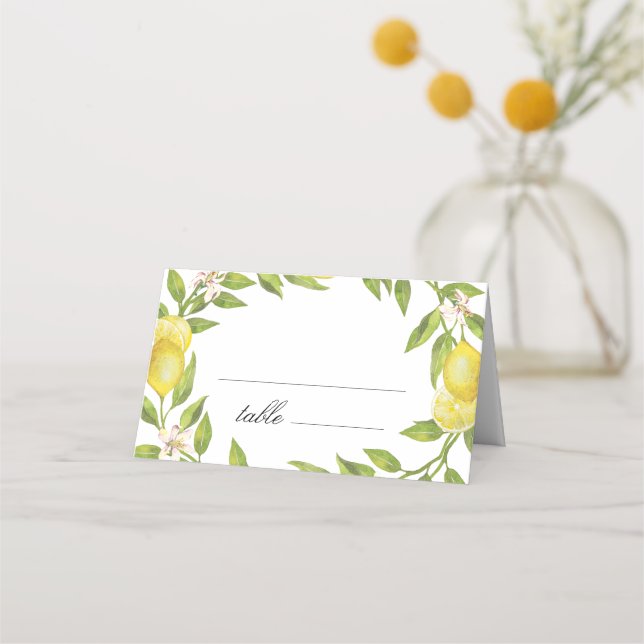 Tarjeta De Asiento Boda de Lemons and Greenerenerbom (Anverso)