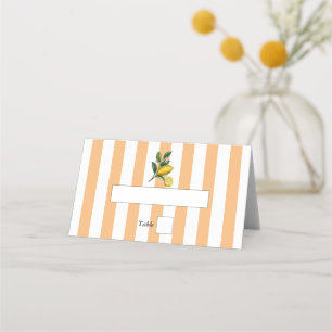 Tarjeta De Asiento Boda de limón naranja cítrico mediterráneo italian