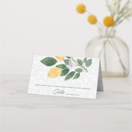 Tarjeta De Asiento Boda de limones sicilianos acuarela
