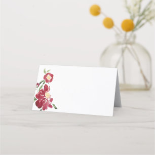Tarjeta De Asiento Boda de los Peonies Rojos