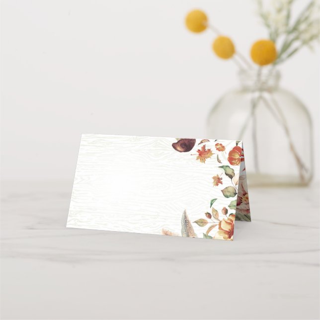 Tarjeta De Asiento Boda de los tesoros de la cosecha de otoño (Anverso)