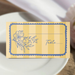 Tarjeta De Asiento Boda de marco dibujado con mano de banda amarilla