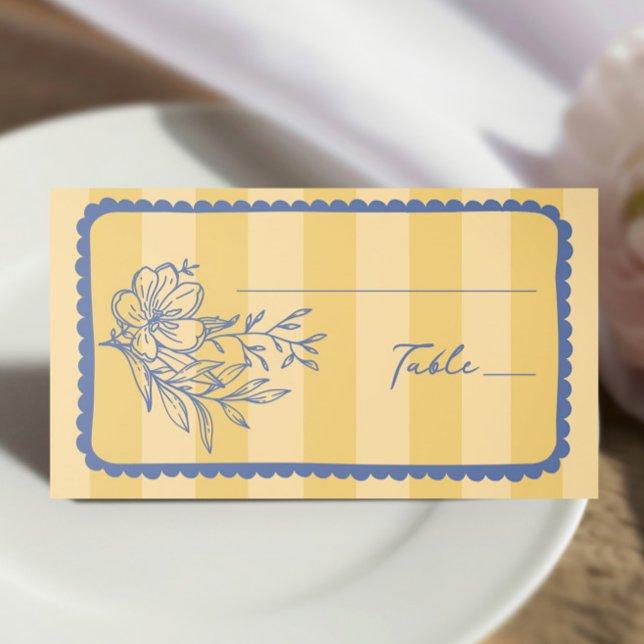 Tarjeta De Asiento Boda de marco dibujado con mano de banda amarilla  (Subido por el creador)