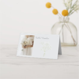Tarjeta De Asiento Boda de marfil suave, invitada romántica de la nov