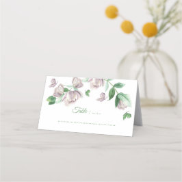 Tarjeta De Asiento boda de mariposas con flores moradas