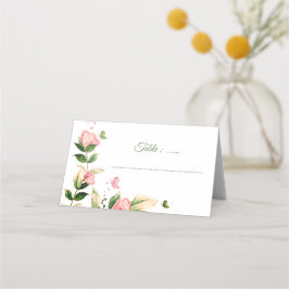 Tarjeta De Asiento boda de mariposas con flores rosadas calientes