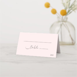 Tarjeta De Asiento Boda de Moda rosa Rubor elegante clásico