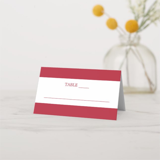 Tarjeta De Asiento Boda de Navidad Roja  (Reverso)