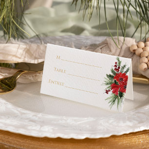 Tarjeta De Asiento Boda de Navidades clásicos simples