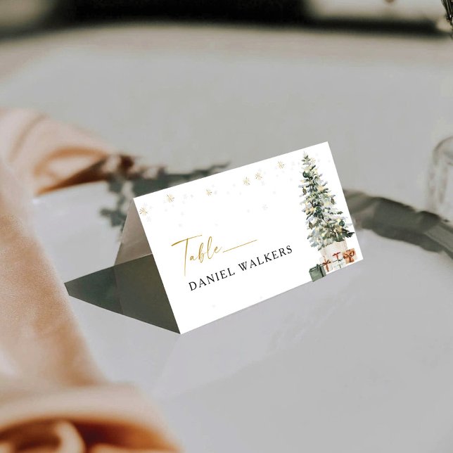 Tarjeta De Asiento Boda de Navidades de pino doblado (Subido por el creador)