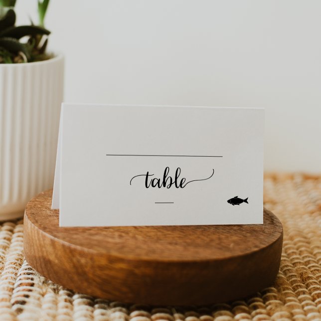 Tarjeta De Asiento Boda de opción de la calligrafía negra simple para (Subido por el creador)