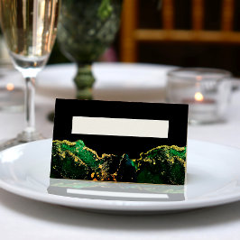 Tarjeta De Asiento Boda de oro de bronce verde negro