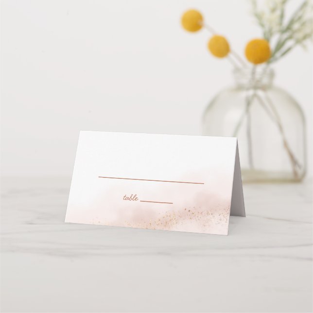Tarjeta De Asiento Boda de oro en la nube rosa (Anverso)