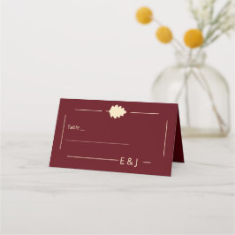 Tarjeta De Asiento Boda de otoño borgoña