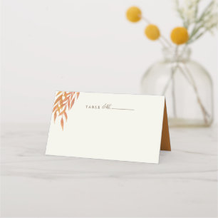 Tarjeta De Asiento Boda de otoño con rama de naranja simple