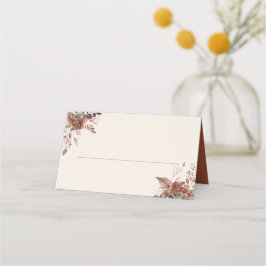 Tarjeta De Asiento Boda de otoño floral rústica de terracota