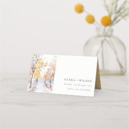 Tarjeta De Asiento Boda de paisajes de otoño de otoño ruidoso pastel