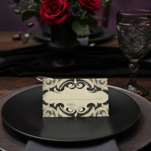 Tarjeta De Asiento Boda de Parchazo Negro Vintage Hasta la Muerte