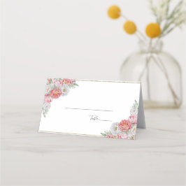 Tarjeta De Asiento Boda de Peonía Rosa y Blanca