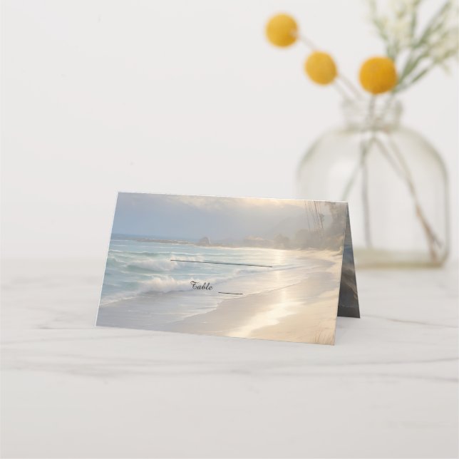 Tarjeta De Asiento Boda de playa (Reverso)