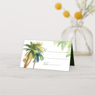 Tarjeta De Asiento Boda de Playa Palm Tree