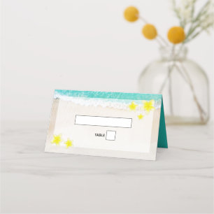 Tarjeta De Asiento Boda de playa tropical de Plumeria Frangipani Amar