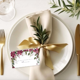 Tarjeta De Asiento Boda de Poinsettia Florals | Rojo escarlata