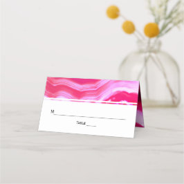 Tarjeta De Asiento Boda de porción rosada de porción geodésica plegad