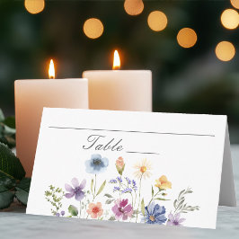 Tarjeta De Asiento Boda de primavera con flores silvestres elegantes 