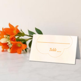 Tarjeta De Asiento Boda de puesta de sol naranja