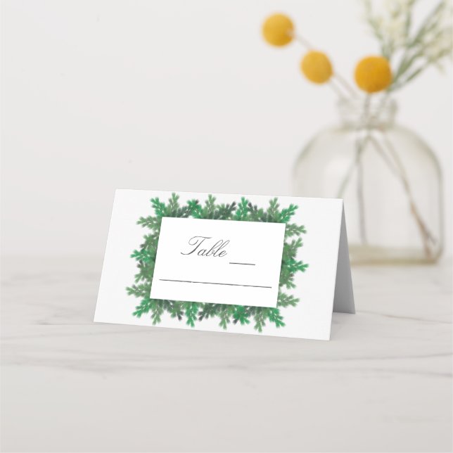Tarjeta De Asiento Boda de ramas de árbol de invierno (Anverso)