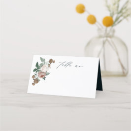 Tarjeta De Asiento Boda de Rosa Floral Boho Escritura
