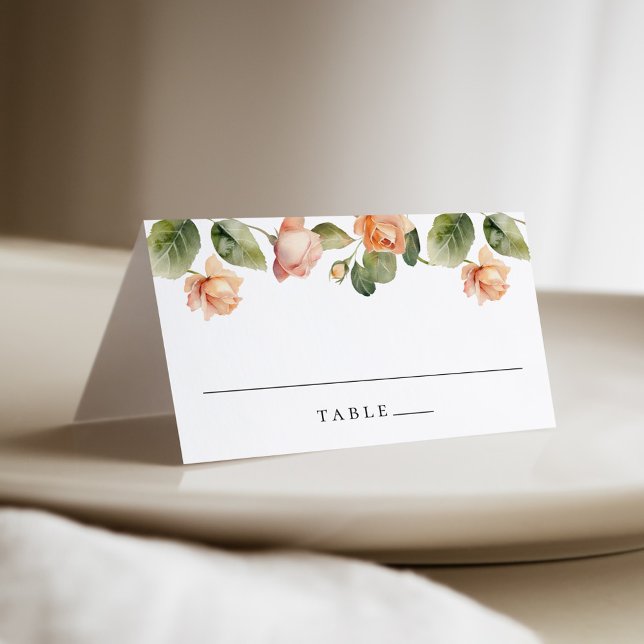 Tarjeta De Asiento Boda de Rosa Melocotón Elegante (Subido por el creador)