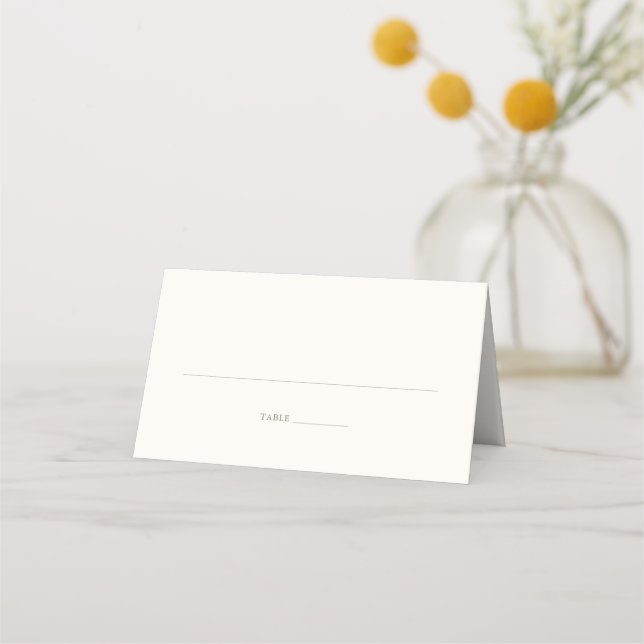 Tarjeta De Asiento Boda de Rosa Verde Salvia  (Anverso)