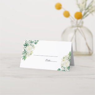 Tarjeta De Asiento Boda de Rosa y Lirios Blancos Elegantes