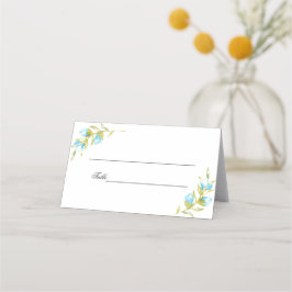 Tarjeta De Asiento Boda de Rosas de color azul