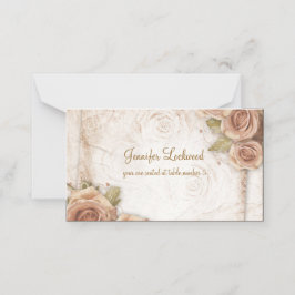 Tarjeta De Asiento Boda de Rosas de color suave