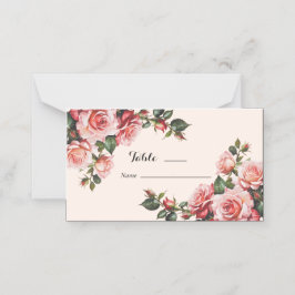 Tarjeta De Asiento boda de rosas rosadas y rojas bonitos