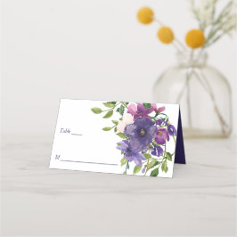 Tarjeta De Asiento Boda de Rosas salvajes Blue Violet