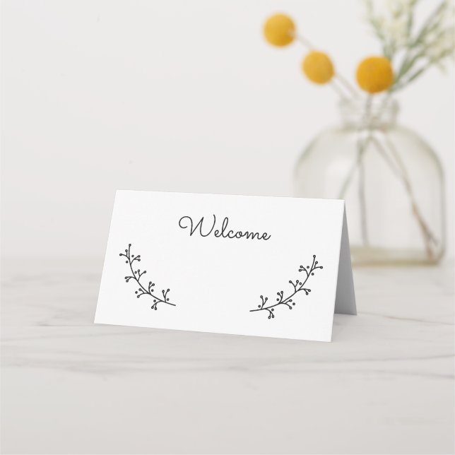 Tarjeta De Asiento Boda de Rústicos (Anverso)