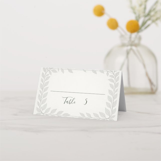 Tarjeta De Asiento Boda de Silverleaf Elven - Boda Hoja (Anverso)