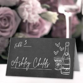 Tarjeta De Asiento Boda de tablero de caligrafía caprichoso con mano