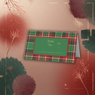 Tarjeta De Asiento boda de tartán celta negro verde