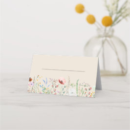 Tarjeta De Asiento Boda de Taupe Wildflower Meadow