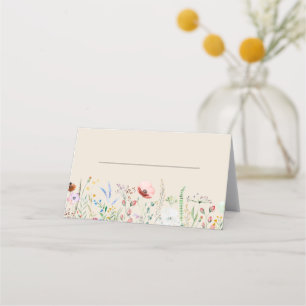 Tarjeta De Asiento Boda de Taupe Wildflower Meadow