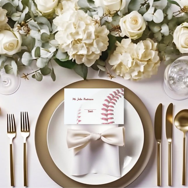 Tarjeta De Asiento Boda de temas de béisbol con nombre de invitado (Subido por el creador)