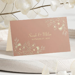 Tarjeta De Asiento Boda de Terracota Floral