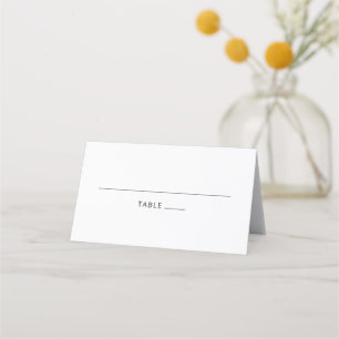 Tarjeta De Asiento Boda de tipografía negrita en blanco básico modern